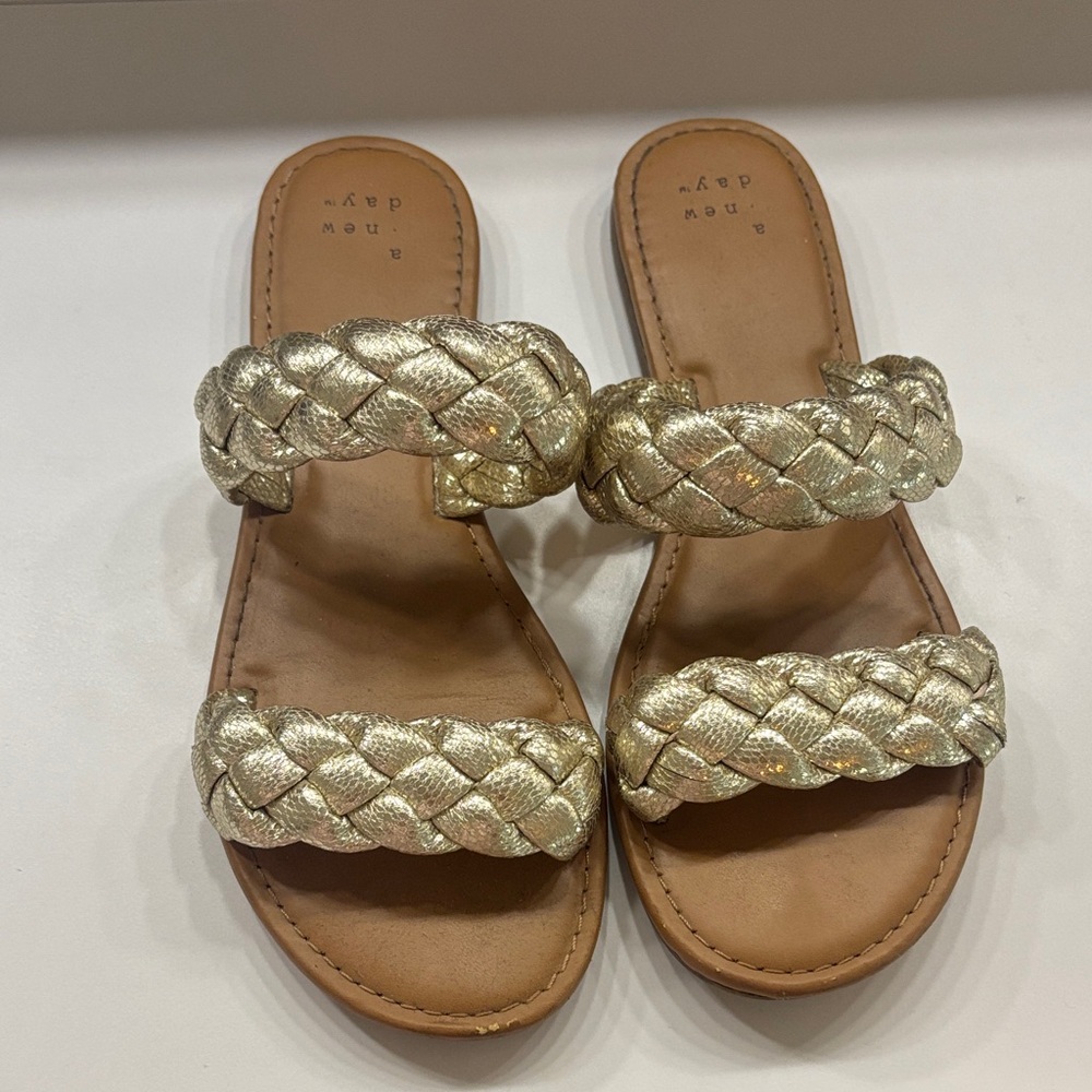 a new day Gold Braided Sandals